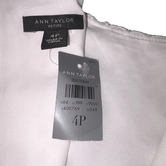 Ann Taylor Geo Eyelet Sheath Dress Crisp White Petite - Picture 9 of 9